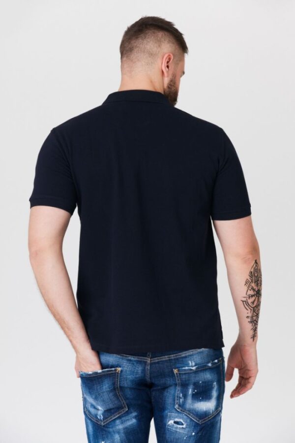 GUESS Granatowa męska koszulka polo z lampasami