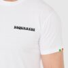 DSQUARED2 Biały męski bawełniany t-shirt z małym logo