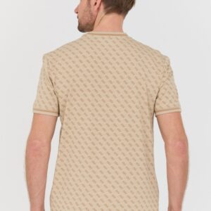 GUESS Beżowy męski t-shirt Marshall