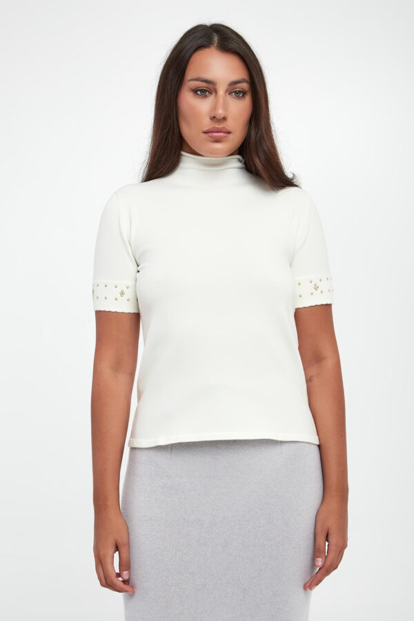 1521b5f601832c025c72b6550bac20575c9f97f9 Sweter damski z krótkim rękawem TWINSET