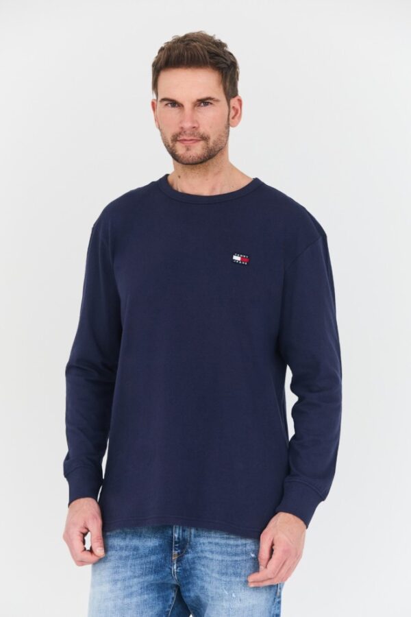 TOMMY JEANS Granatowy męski longsleeve