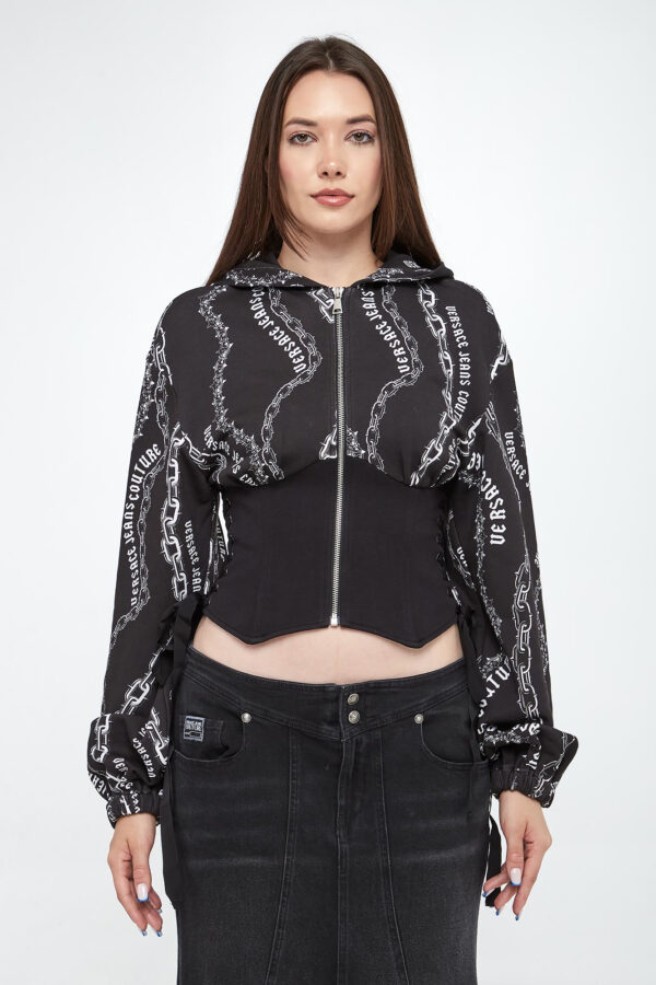 1593eb876bfe6b83b24ba9a363a840e25656048b Bluza z kapturem damska VERSACE JEANS COUTURE