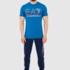 EA7 T-shirt męski niebieski z dużym logo