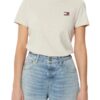TOMMY JEANS Beżowy damski t-shirt z małym logo