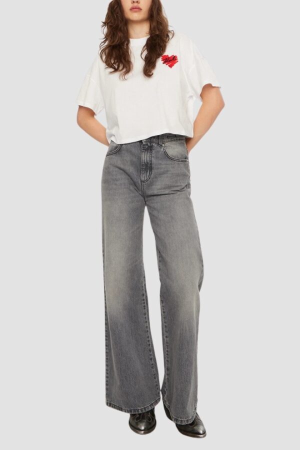 KARL LAGERFELD Biały damski top Hearts Cropped