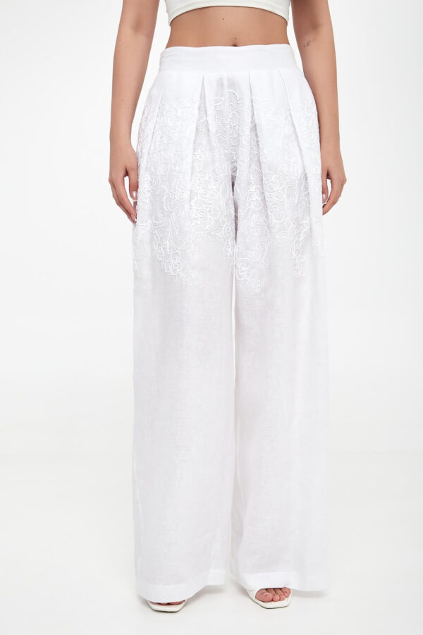 Spodnie damskie z lnem ERMANNO SCERVINO LIFE