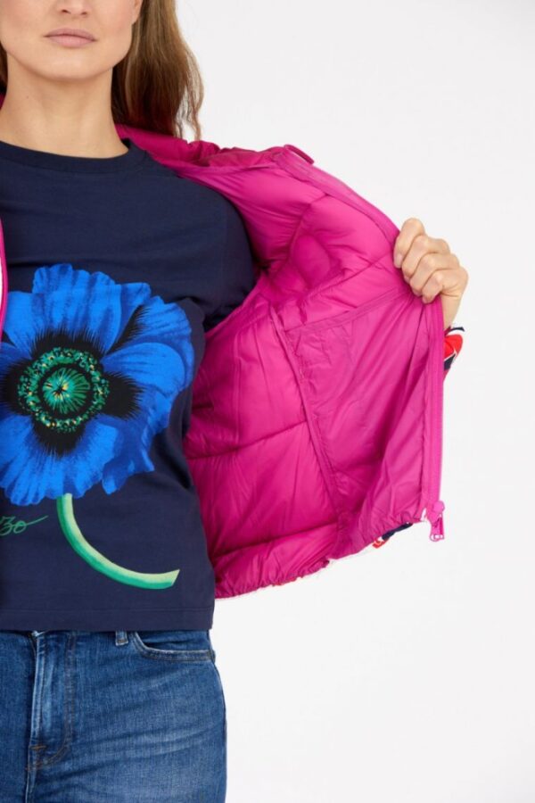 INVICTA Różowa kurtka damska w białe pasy i logo