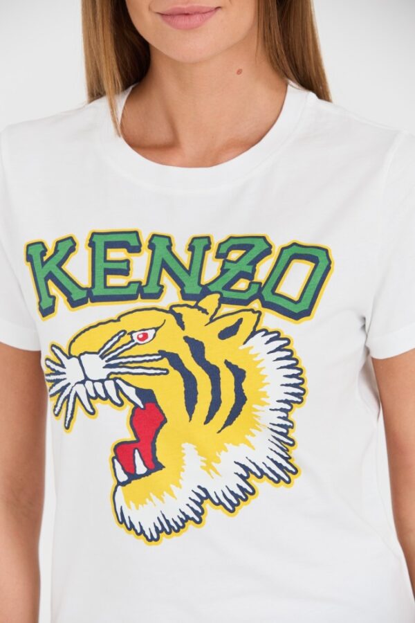 KENZO Biały damski t-shirt Tiger Varsity crewneck