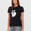 KARL LAGERFELD Czarny damski t-shirt z kotem