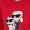 KARL LAGERFELD Czerwona damska bluza Ikonik 2.0