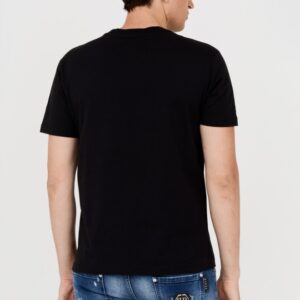 AMIRI T-shirt męski czarny z pomarańczowym logo