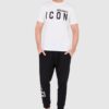 DSQUARED2 Biały t-shirt męski z dużym logo icon