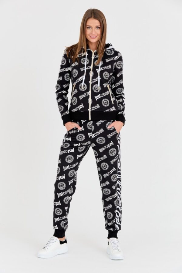 JUST CAVALLI Czarna damska bluza Logo Tigre