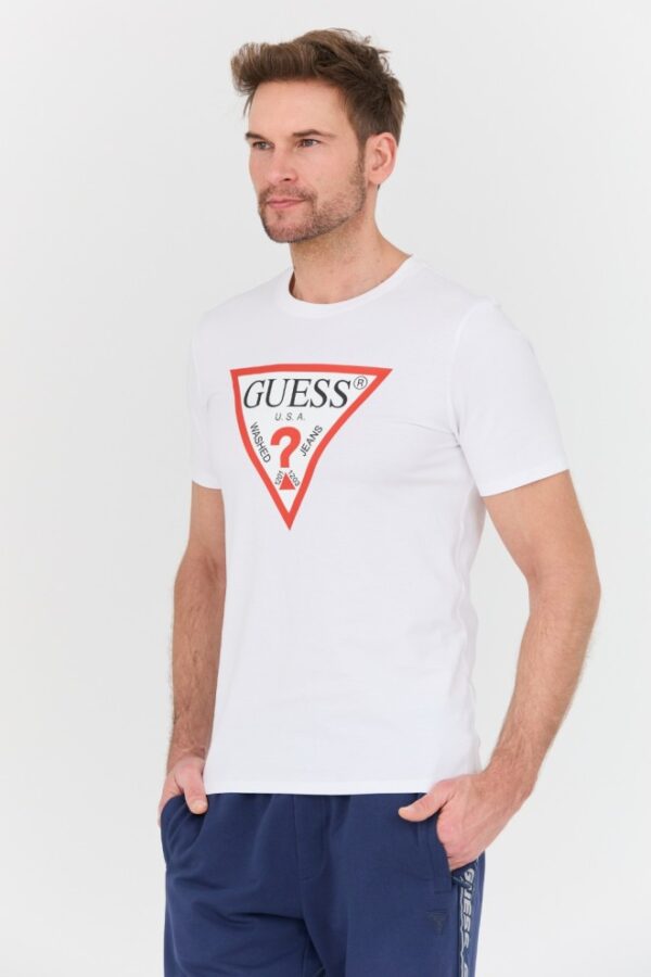 GUESS Biały męski t-shirt Original Logo Tee