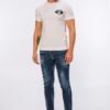 EMPORIO ARMANI Biały t-shirt męski z wyszywanym logo