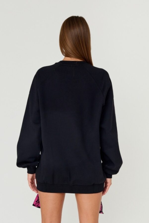 JUST CAVALLI Czarna damska bluza R LOGO CRYSTAL