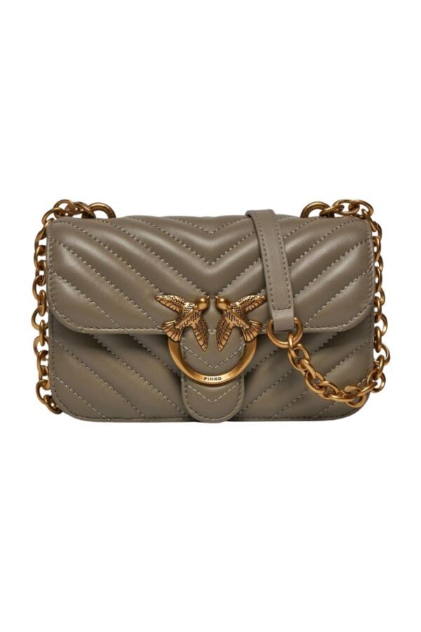 PINKO Beżowa mała torebka Love Bell Mini
