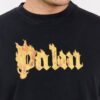 18b0a303a196850b99bfb207746346860d457755 PALM ANGELS Czarny męski t-shirt Burning Logo Tee