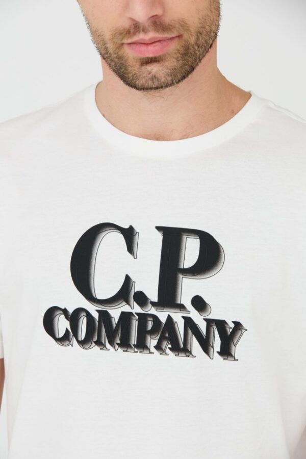 C.P. COMPANY Biały męski t-shirt Short Sleeve