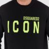 DSQUARED2 Czarna bluza męska z dużym neonowym logo icon