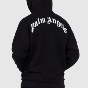 PALM ANGELS Czarna bluza męska z białym printem