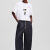 KARL LAGERFELD Biały damski t-shirt Ikon Aquarelle K Boxy Tshirt