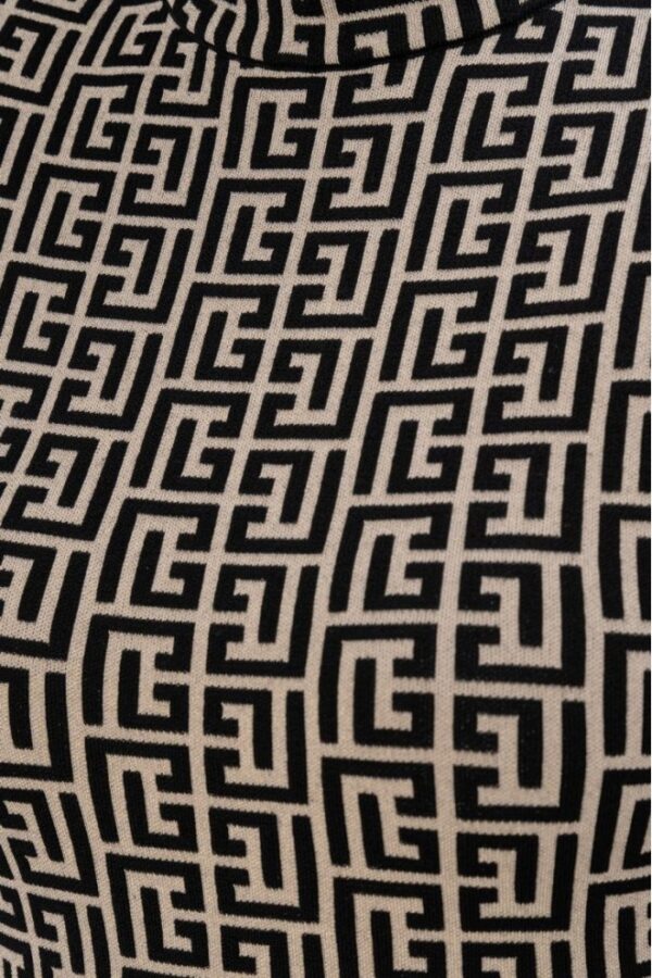 BALMAIN Czarna damska sukienka w monogram