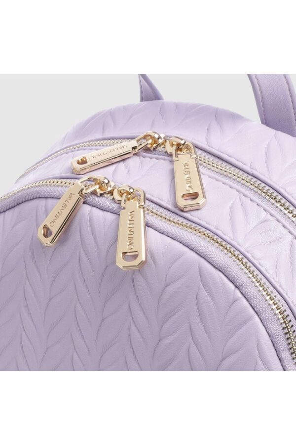 VALENTINO Tłoczony fioletowy plecak z logo sunny re backpack