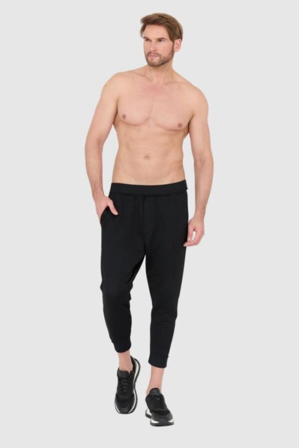 DSQUARED2 Czarne męskie dresy z białymi lampasami