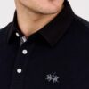 LA MARTINA Czarny męski longsleeve polo HEAVY JERSEY