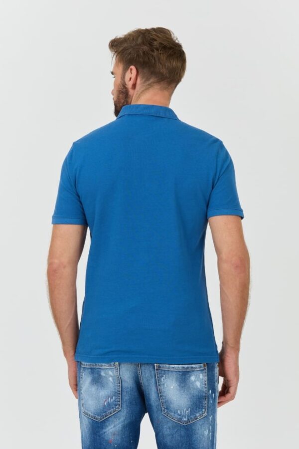 GUESS Niebieskie męskie polo Washed