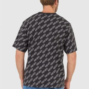 KENZO Czarny t-shirt męski monogram oversize
