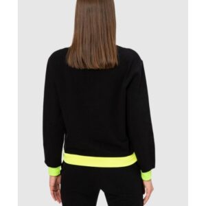 MOSCHINO Czarna bluza damska z neonowym logo
