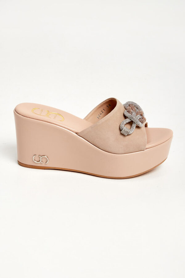 Klapki damskie na koturnie CESARE CASADEI