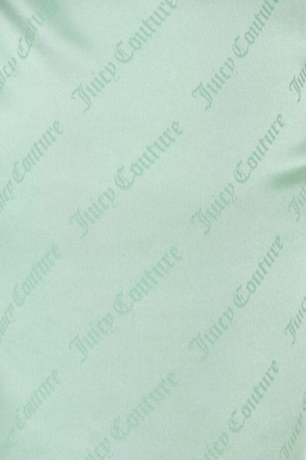 JUICY COUTURE Zielone satynowe spodnie piżamowe damskie w logo