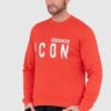 DSQUARED2 Czerwona bluza męska z dużym białym logo icon