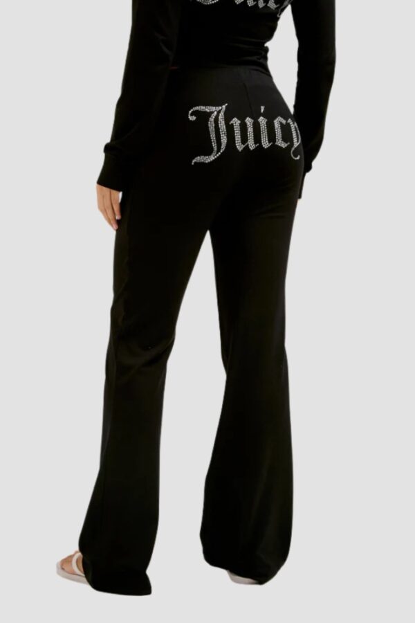 JUICY COUTURE Czarne damskie spodnie dresowe Single Jersey Apollo Low Rise