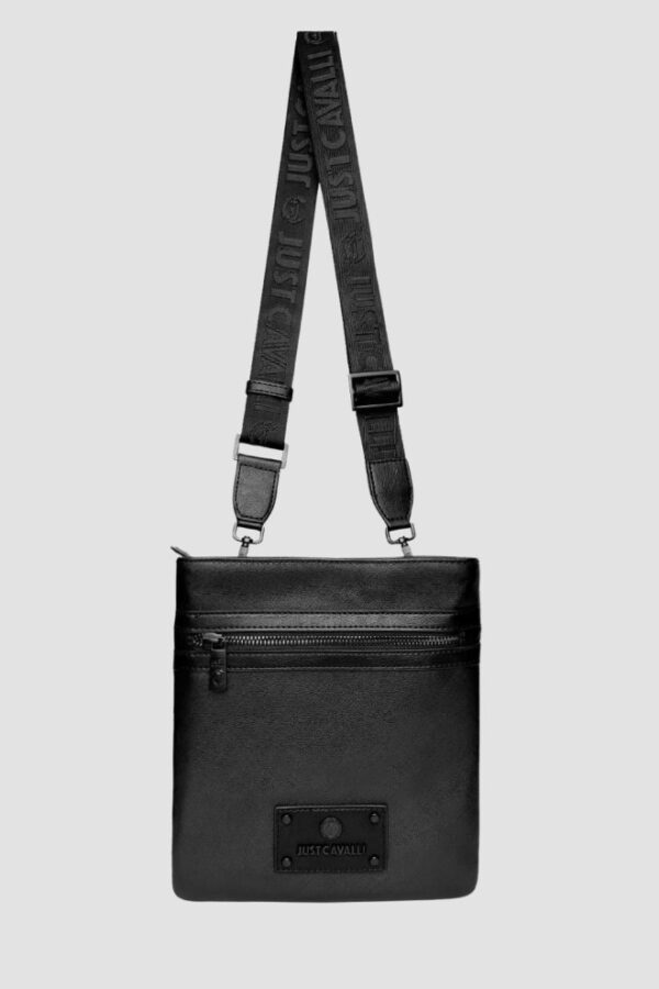 1c36e88ae88f40d77d768d2105bc3c41c9cd05fc JUST CAVALLI Czarna torebka męska JC Gothic Plate - Style 4