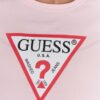 GUESS Różowy t-shirt damski z trójkątnym logo