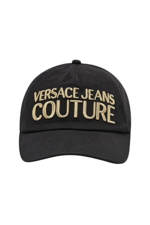 VERSACE JEANS COUTURE Czarna czapka z daszkie