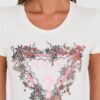 GUESS Biały damski t-shirt bawełniany z logo