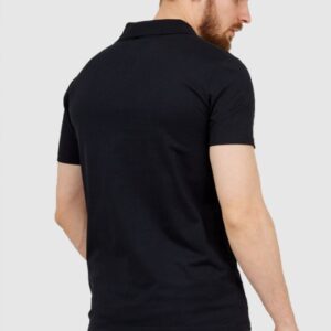 BALMAIN Czarna męska koszulka polo z aksamitnym logo