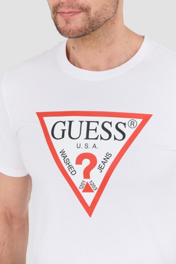 GUESS Biały męski t-shirt Original Logo Tee