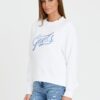 GUESS Biała damska bluza z cyrkoniami