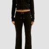 JUICY COUTURE Czarne damskie spodnie dresowe Single Jersey Apollo Low Rise