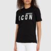 DSQUARED2 Czarny t-shirt damski z logo icon
