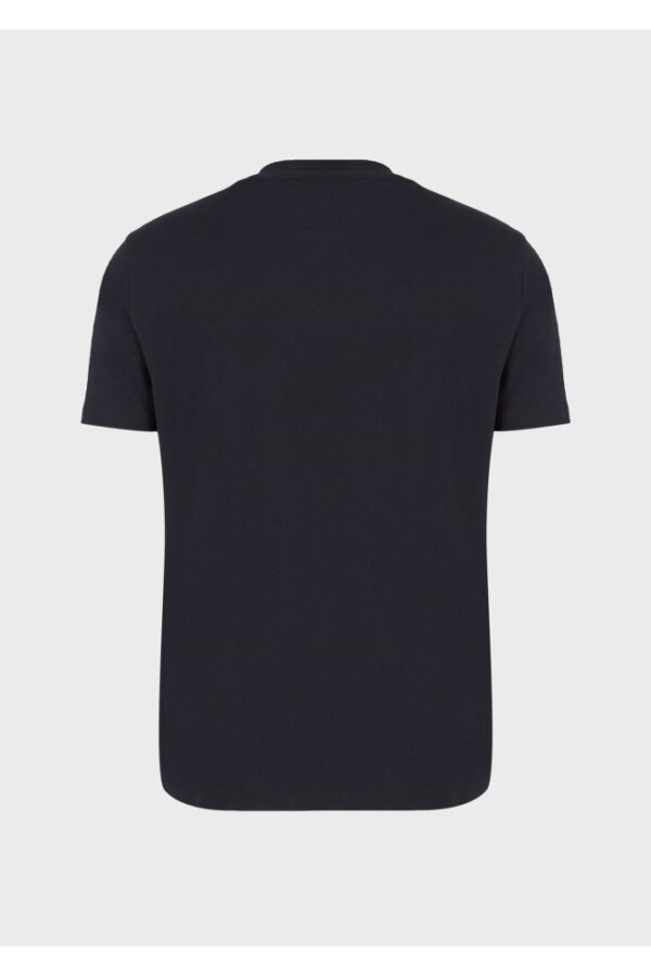 EMPORIO ARMANI Męski t-shirt granatowy wyszywane logo