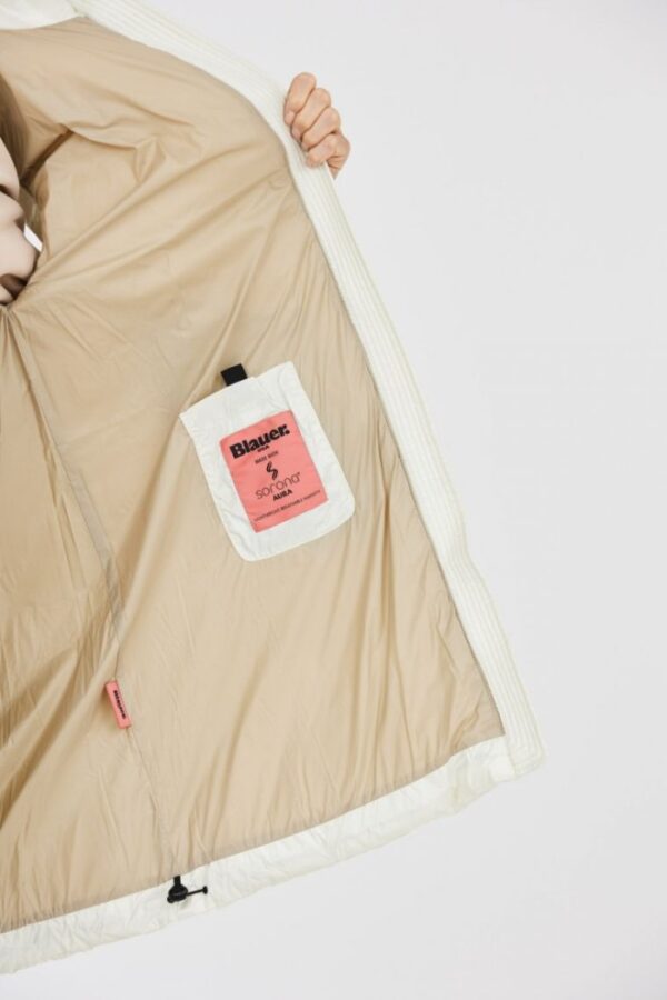 BLAUER Ecru długi bezrękawnik damski Daisy