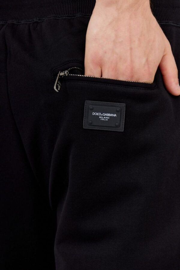 DOLCE & GABBANA Czarne szorty męskie z bawełny, Rozmiar 52