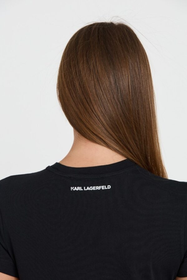 KARL LAGERFELD Czarny damski t-shirt Ikonik 2.0